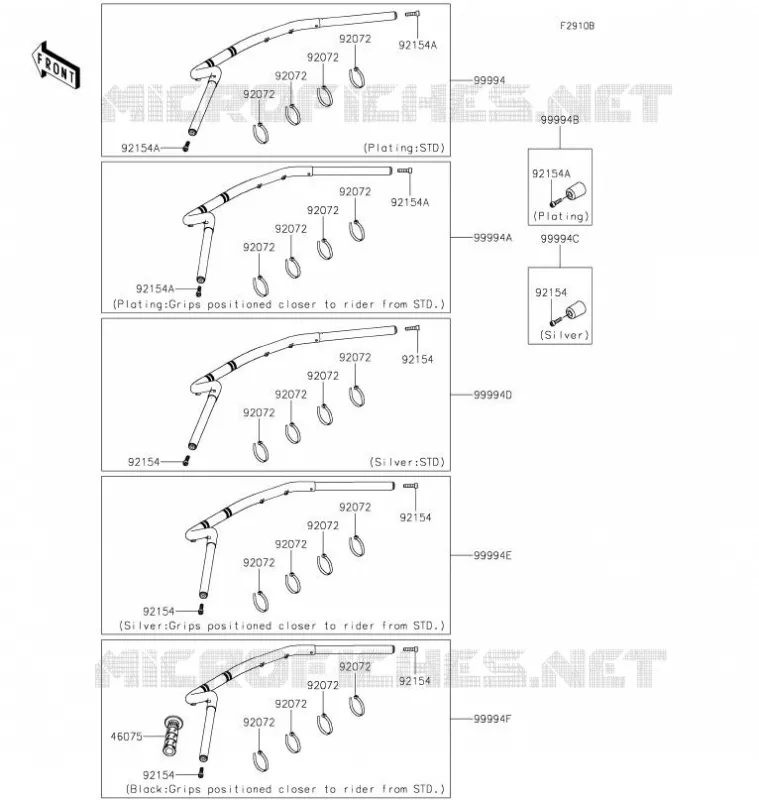 ACCESSOIRE(Handlebar) Kawasaki MOTOS 650 2021 VULCAN S  EN650DMFAN