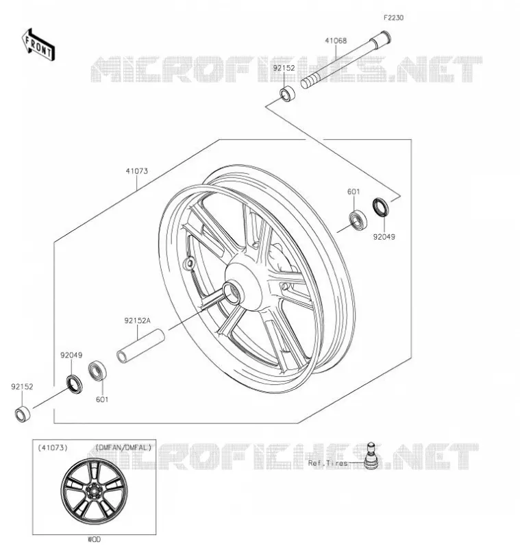 ROUE AVANT Kawasaki MOTOS 650 2021 VULCAN S  EN650DMFAN