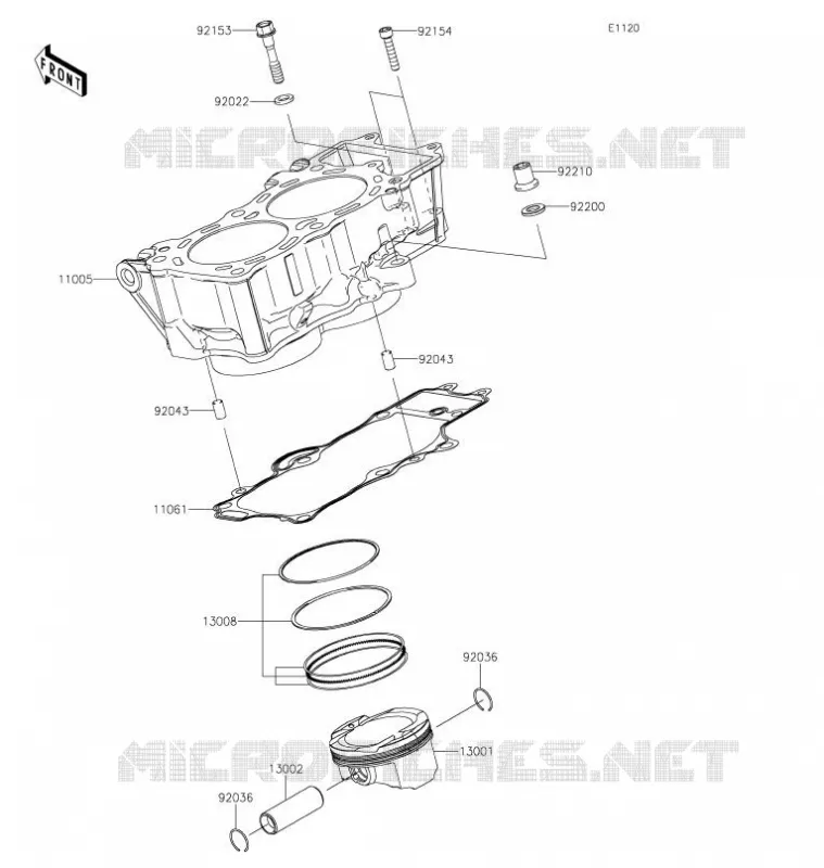 CYLINDRE/PISTON Kawasaki MOTOS 650 2021 VULCAN S  EN650DMFNN