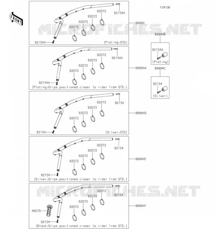 ACCESSOIRE(Handlebar) Kawasaki MOTOS 650 2021 VULCAN S CAFE  EN650EMFNN