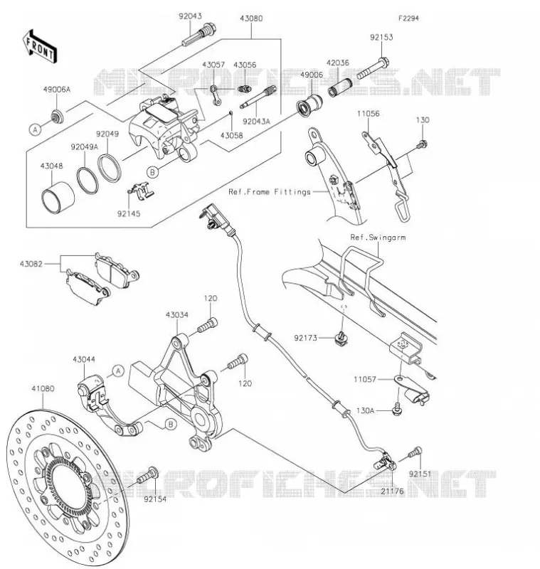 FREIN ARRIERE Kawasaki MOTOS 650 2021 VULCAN S  EN650JMFAN