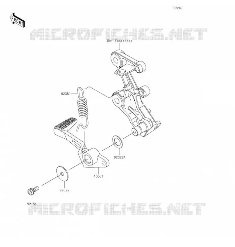 PEDALE DE FREIN Kawasaki MOTOS 400 2021 Z400  ER400DMFNN