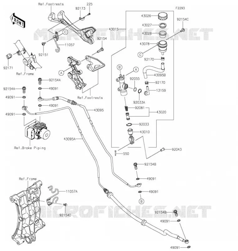 MAITRE CYLINDRE ARRIÈRE Kawasaki MOTOS 400 2021 Z400  ER400DMFNN