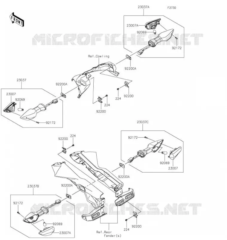 CLIGNOTANTS Kawasaki MOTOS 650 2021 Z650  ER650KMFAL