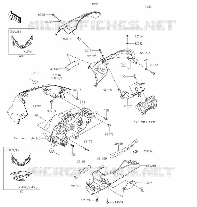 CARENAGE Kawasaki MOTOS 650 2021 Z650  ER650KMFAL