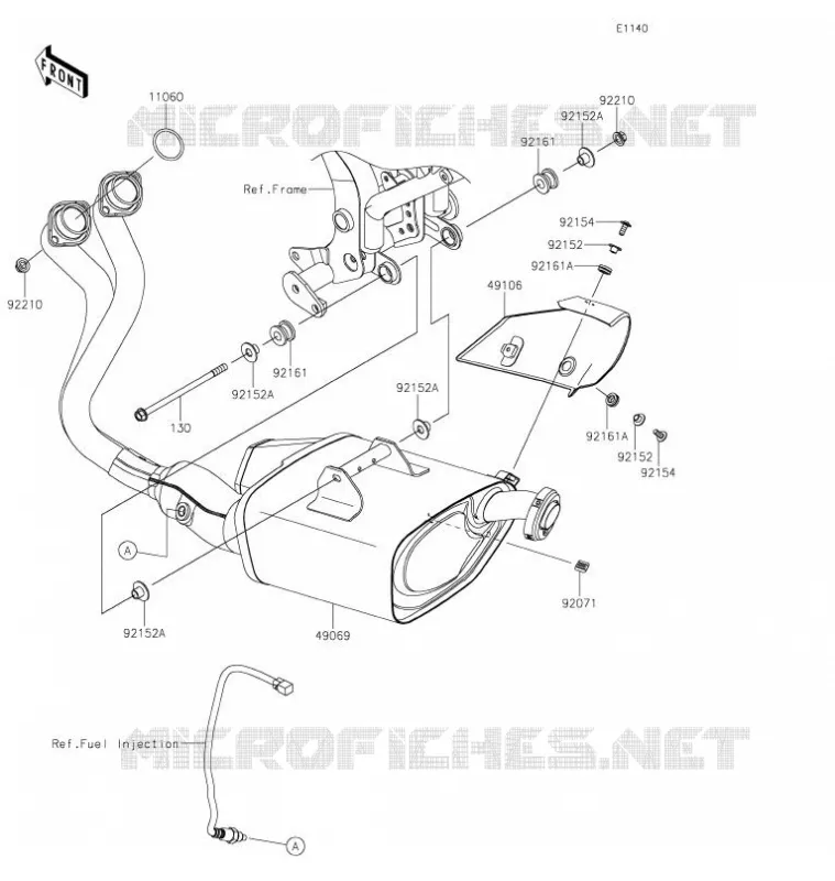 &Eacute;CHAPPEMENT Kawasaki MOTOS 650 2021 Z650  ER650KMFAL