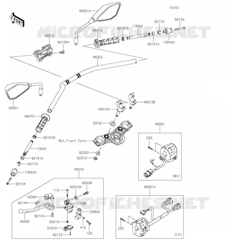 GUIDON Kawasaki MOTOS 650 2021 Z650  ER650KMFAL