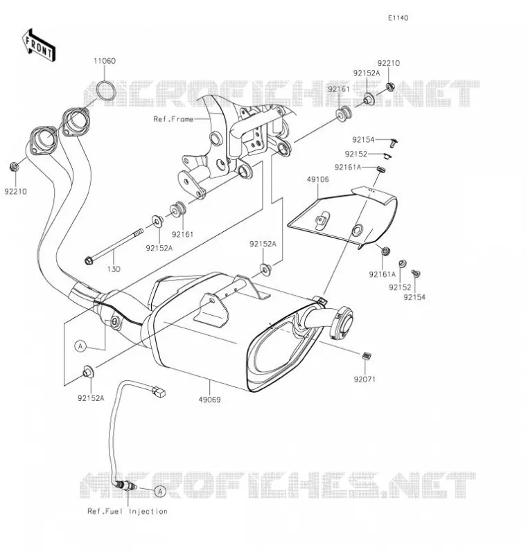 &Eacute;CHAPPEMENT Kawasaki MOTOS 650 2020 Z650  ER650LLFA