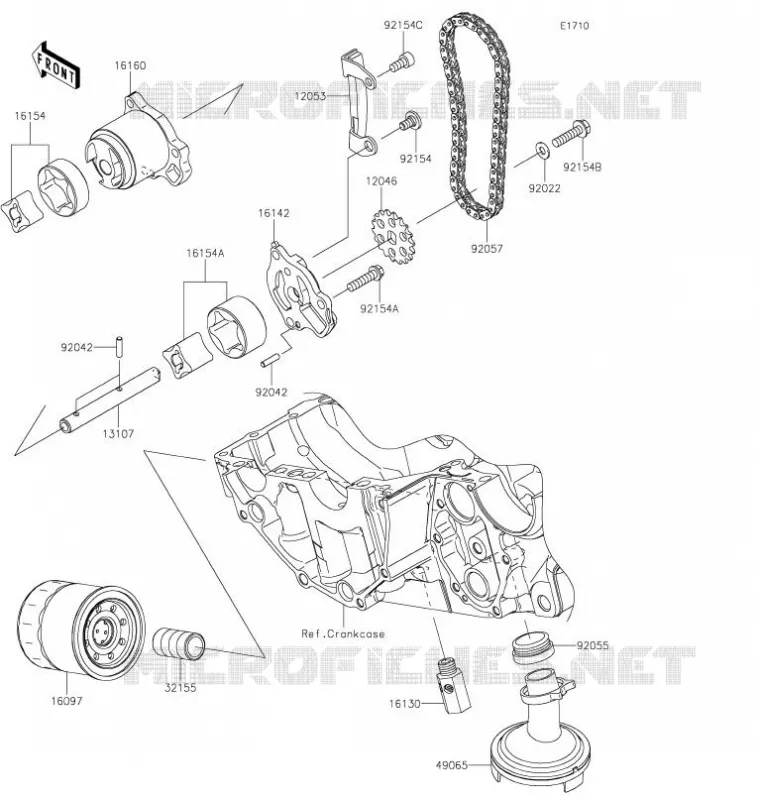 POMPE A HUILE/FILTRE À HUILE Kawasaki MOTOS 650 2021 Z650  ER650LMFNN