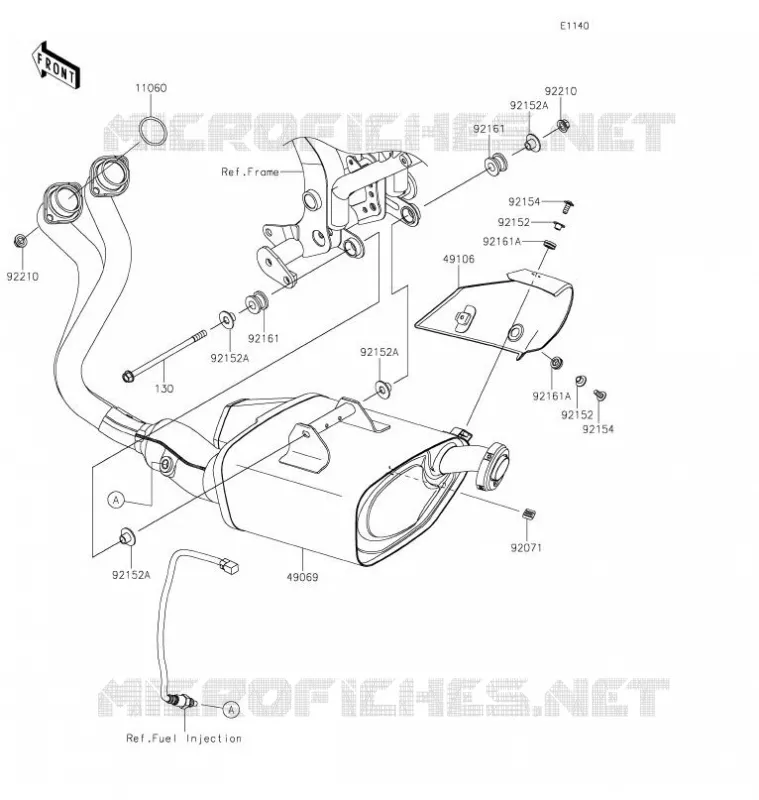 SILENCIEUX D'ECHAPPEMENT Kawasaki MOTOS 650 2021 Z650  ER650LMFNN