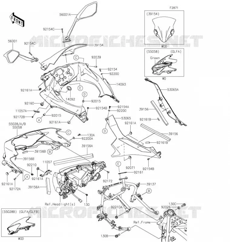 CARENAGE Kawasaki MOTOS 400 2020 NINJA 400  EX400GLF
