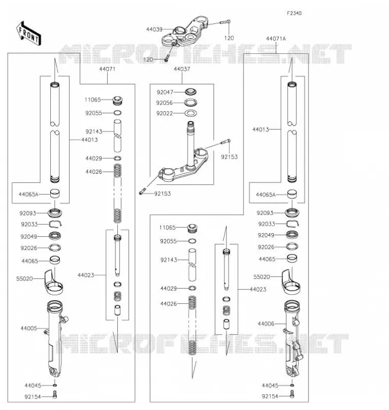 FOURCHE Kawasaki MOTOS 400 2020 NINJA 400  EX400GLF