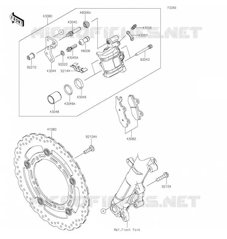 FREIN AVANT Kawasaki MOTOS 400 2020 NINJA 400  EX400GLF
