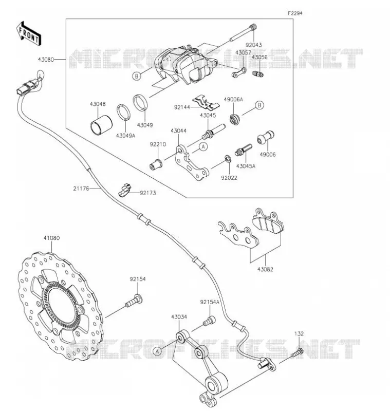 FREIN ARRIERE Kawasaki MOTOS 400 2021 NINJA 400  EX400GMFAN