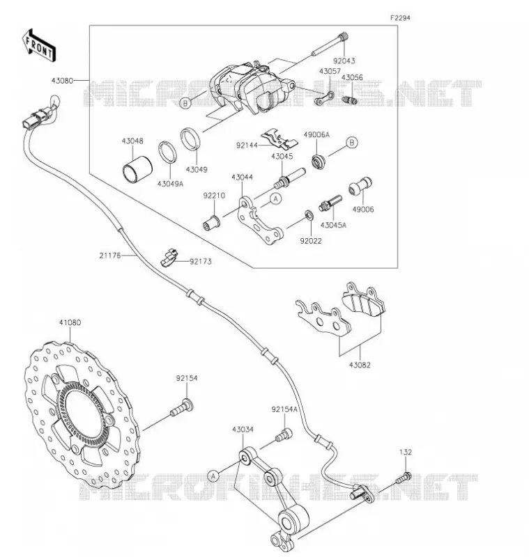 FREIN ARRIERE Kawasaki MOTOS 400 2021 NINJA 400  EX400GMFNN