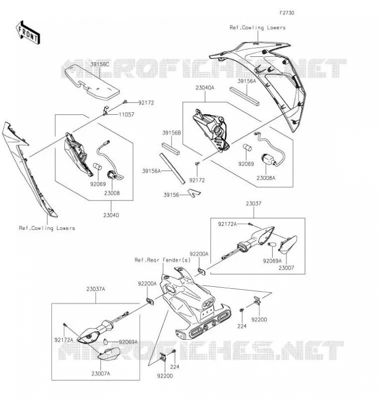 CLIGNOTANTS Kawasaki MOTOS 400 2021 NINJA 400  EX400HMFAN