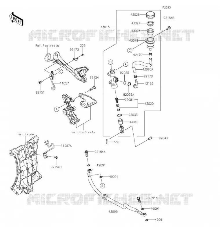MAITRE CYLINDRE ARRI&Egrave;RE Kawasaki MOTOS 400 2021 NINJA 400  EX400HMFNN
