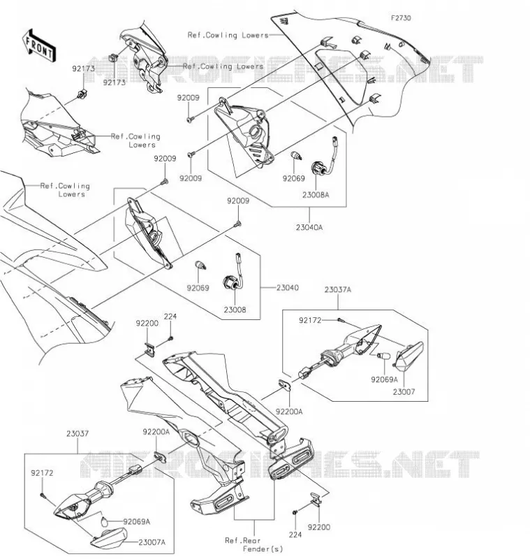 CLIGNOTANTS Kawasaki MOTOS 650 2021 NINJA 650  EX650MMFAL