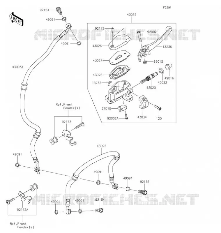 MAITRE CYLINDRE AV Kawasaki MOTOS 650 2020 NINJA 650  EX650NLF