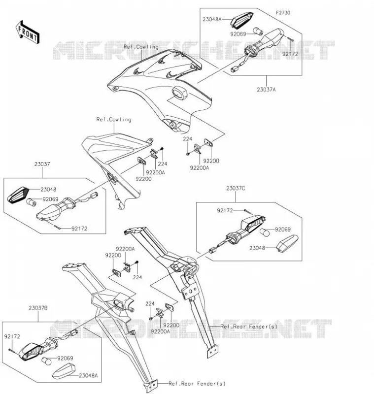 CLIGNOTANTS Kawasaki MOTOS 650 2021 VERSYS 650  KLE650FMFNL