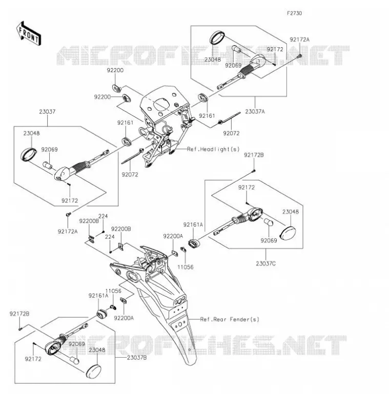 CLIGNOTANTS Kawasaki TOUT-TERRAIN 230 2021 KLX230  KLX230AMFNN