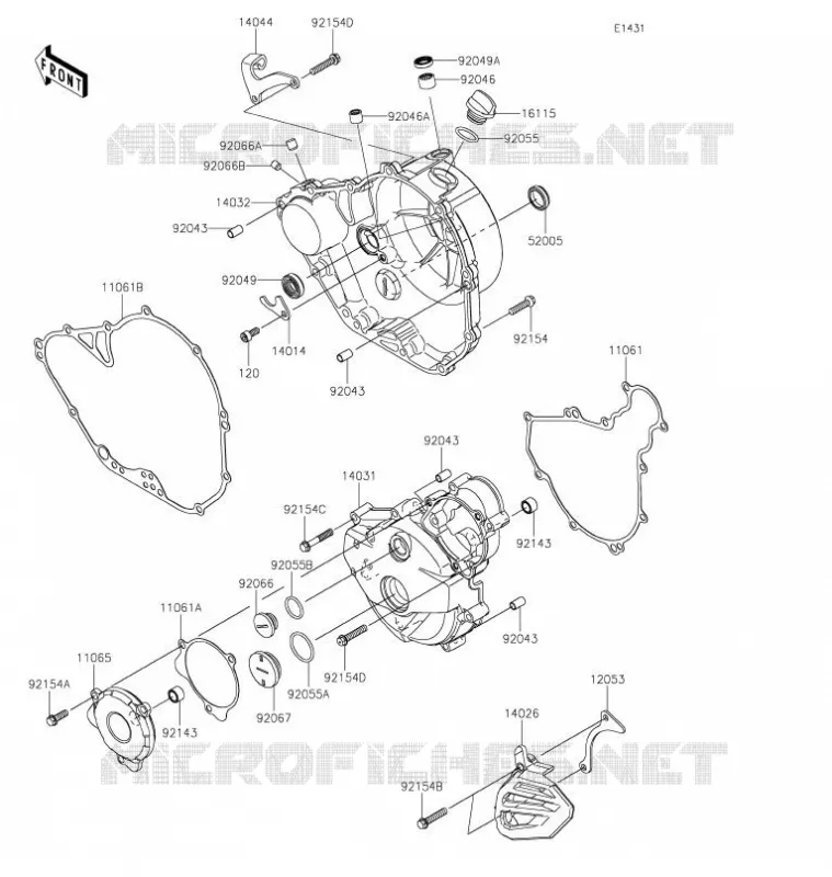 COUVERCLES MOTEUR Kawasaki TOUT-TERRAIN 230 2021 KLX230  KLX230AMFNN