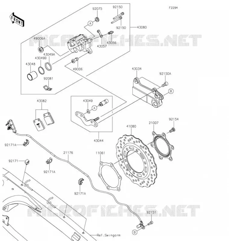 FREIN ARRIERE Kawasaki TOUT-TERRAIN 230 2021 KLX230  KLX230AMFNN