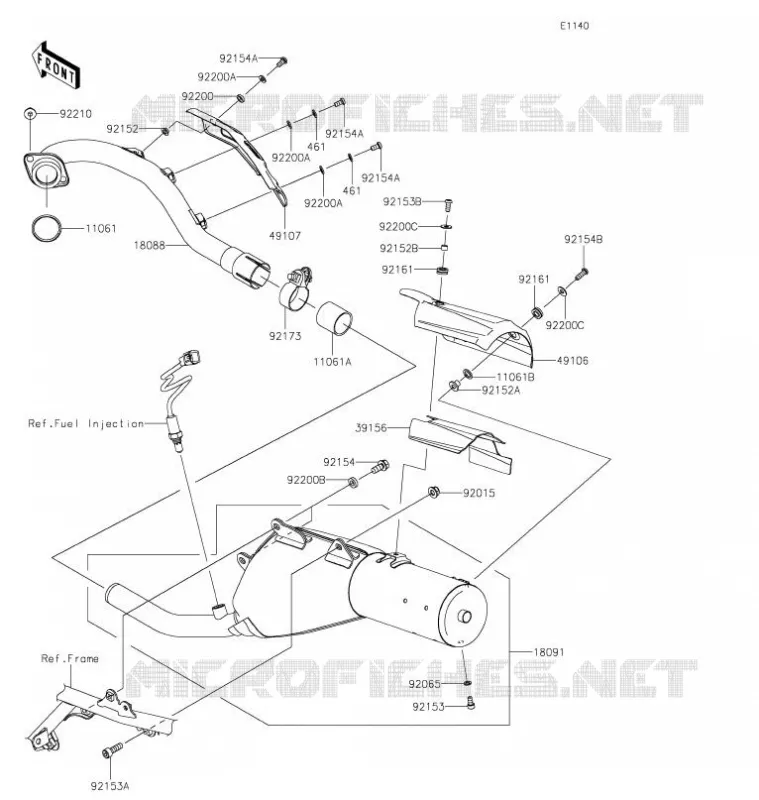&Eacute;CHAPPEMENT Kawasaki TOUT-TERRAIN 300 2021 KLX300  KLX300DMFAN