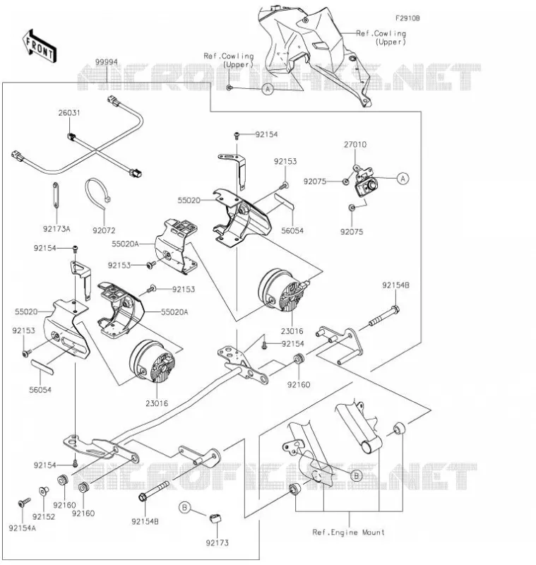 ACCESSOIRE(PHARE ADDITIONEL) Kawasaki MOTOS 1000 2021 VERSYS 1000 S  KLZ1000EMFNN