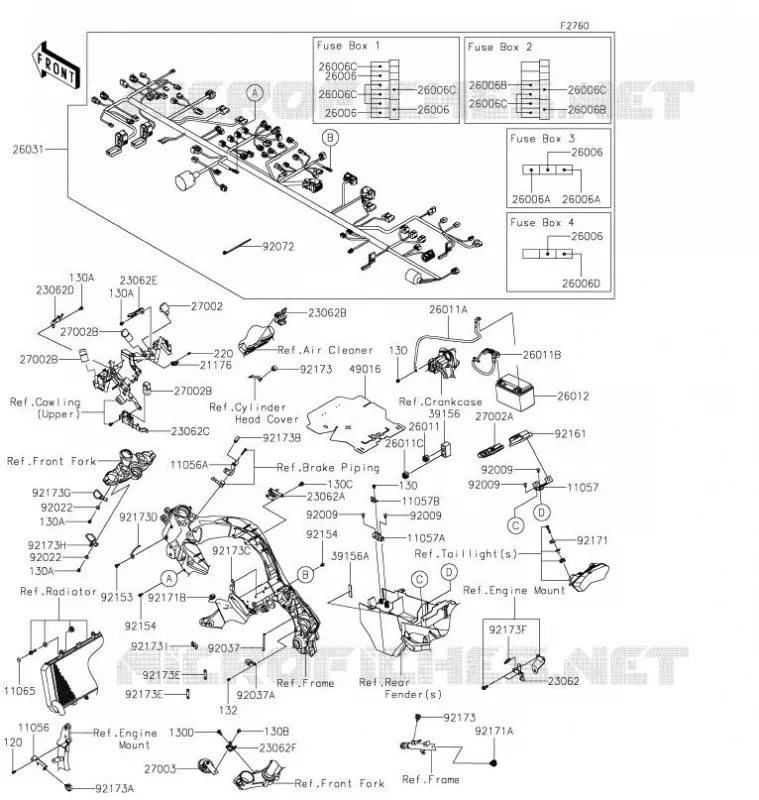 CHASSIS EQUIPMENT ELECTRIQUE Kawasaki MOTOS 1000 2021 VERSYS 1000 S  KLZ1000EMFNN