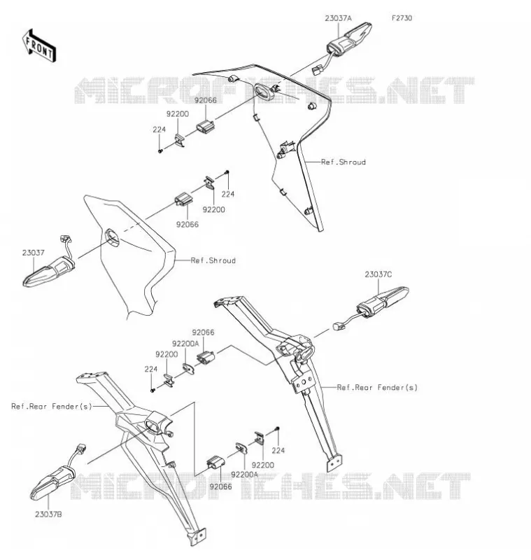 CLIGNOTANTS Kawasaki MOTOS 1000 2021 VERSYS 1000 S  KLZ1000EMFNN