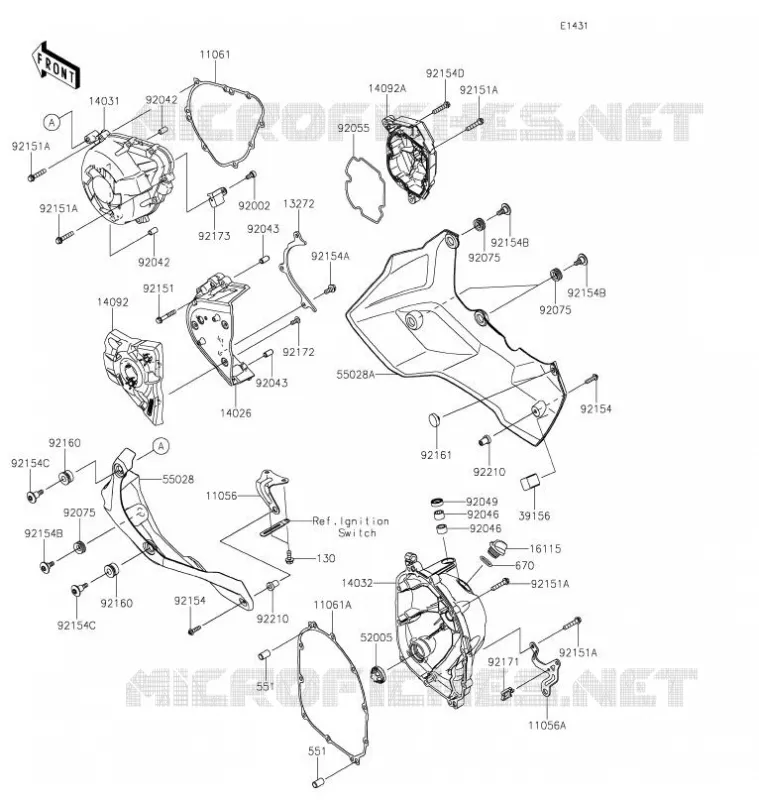 COUVERCLES MOTEUR Kawasaki MOTOS 1000 2021 VERSYS 1000 S  KLZ1000EMFNN