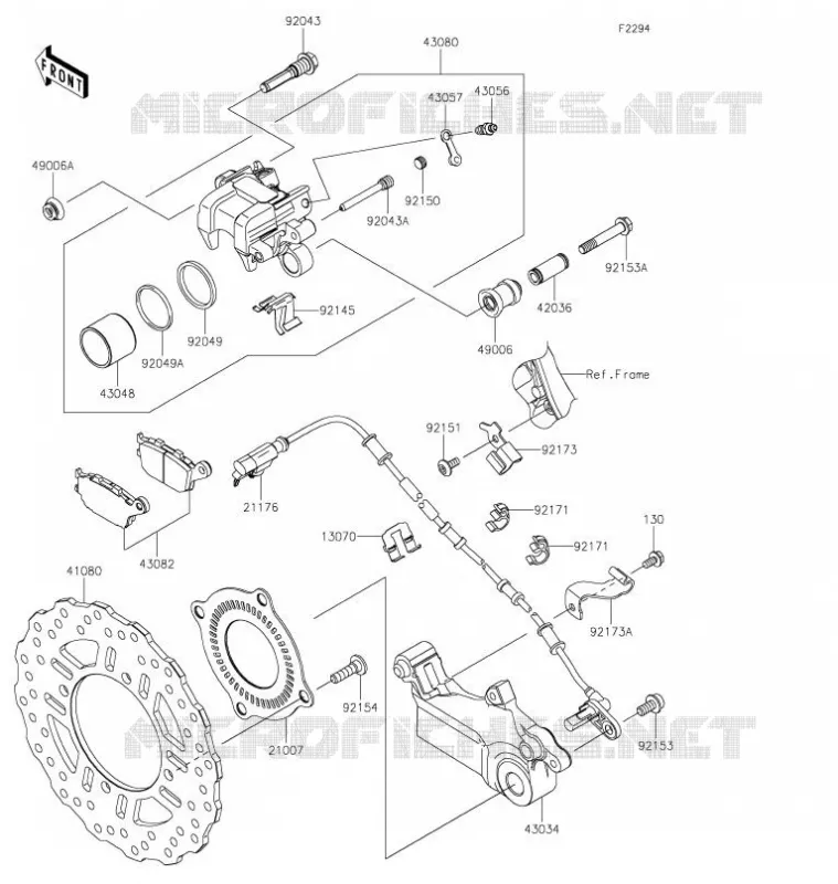 FREIN ARRIERE Kawasaki MOTOS 1000 2021 VERSYS 1000 S  KLZ1000EMFNN