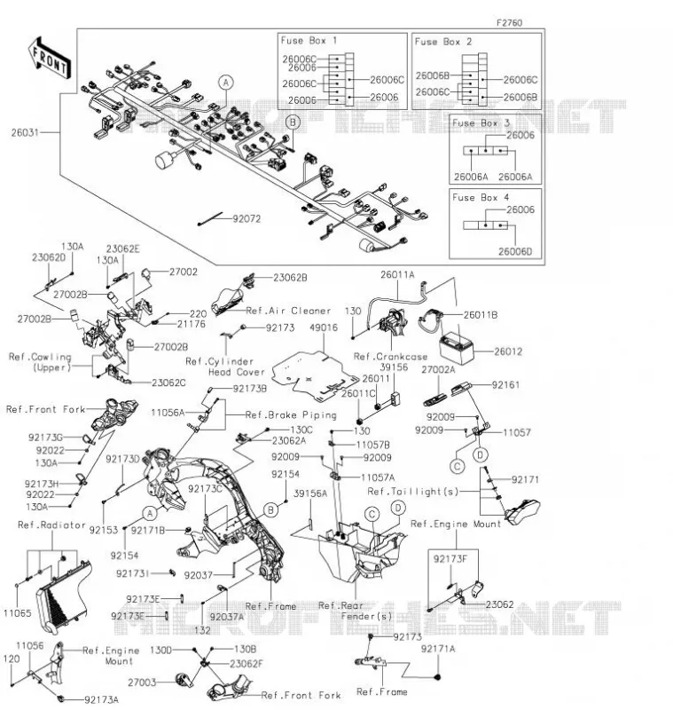 CHASSIS EQUIPMENT ELECTRIQUE Kawasaki MOTOS 1000 2021 VERSYS 1000 S  KLZ1000EMFNN