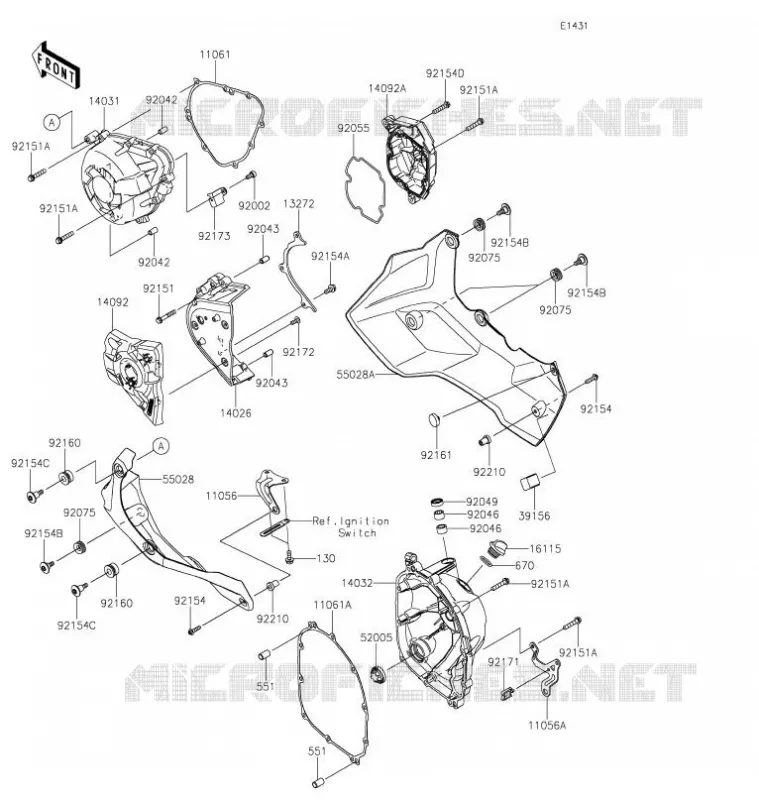 COUVERCLES MOTEUR Kawasaki MOTOS 1000 2021 VERSYS 1000 S  KLZ1000EMFNN
