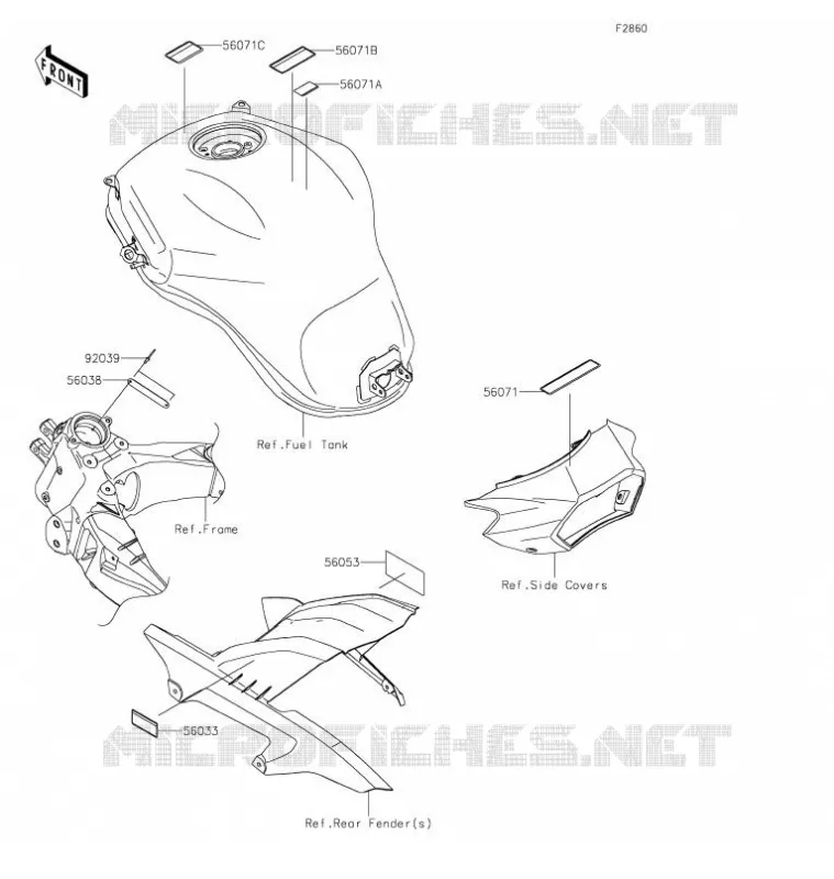 ETIQUETTES Kawasaki MOTOS 1000 2021 VERSYS 1000 S  KLZ1000EMFNN