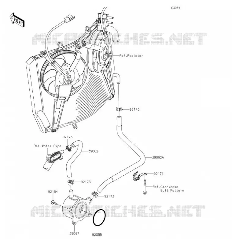 RADIATEUR D'HUILE Kawasaki MOTOS 1400 2021 GTR1400  ZG1400EMFNN