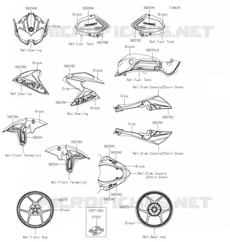 AUTOCOLLANT (NOIR) Kawasaki MOTOS 1000 2020 Z H2  ZR1000KLFB