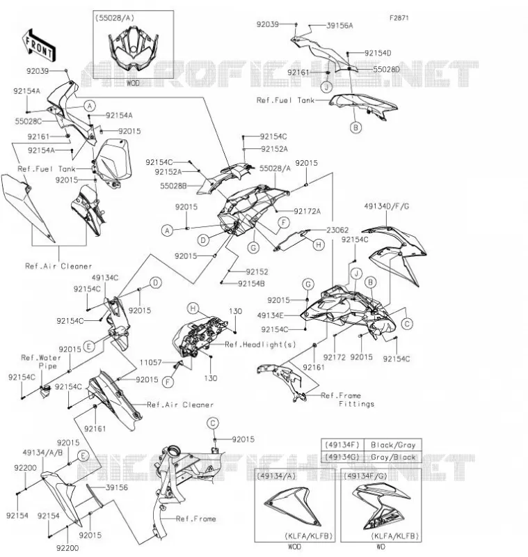 CARENAGE Kawasaki MOTOS 1000 2020 Z H2  ZR1000KLFB