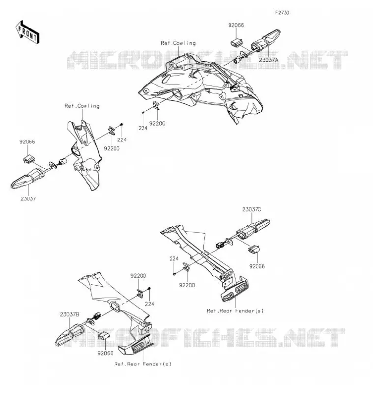 CLIGNOTANTS Kawasaki MOTOS 1000 2021 Z H2  ZR1000KMFAN