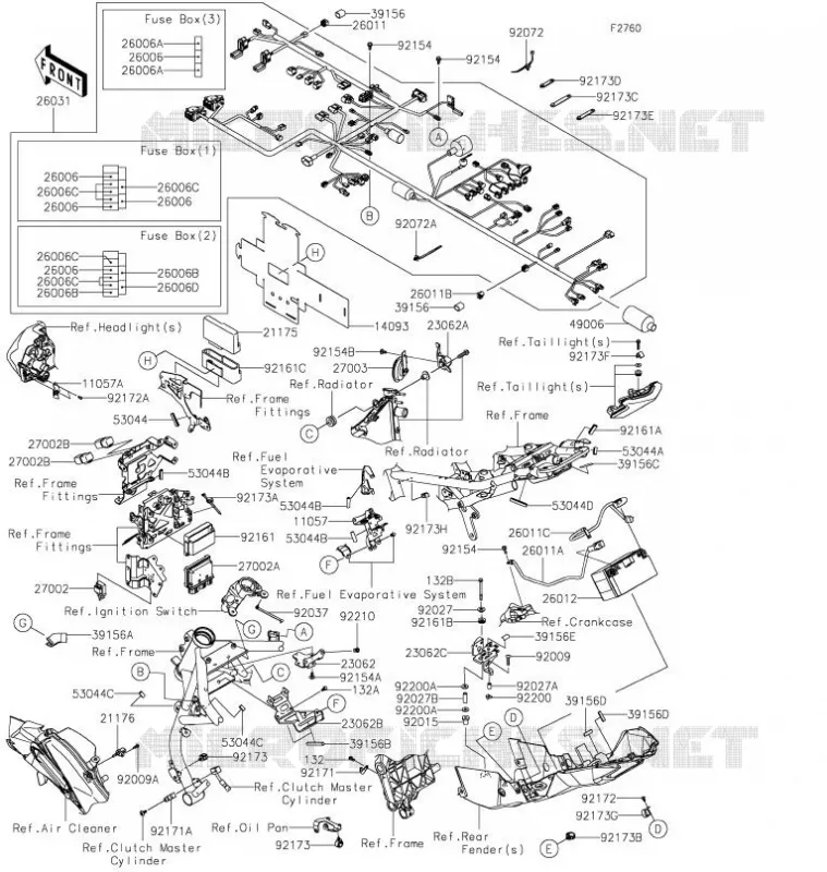 CHASSIS EQUIPMENT ELECTRIQUE Kawasaki MOTOS 1000 2021 Z H2 SE  ZR1000LMFNN