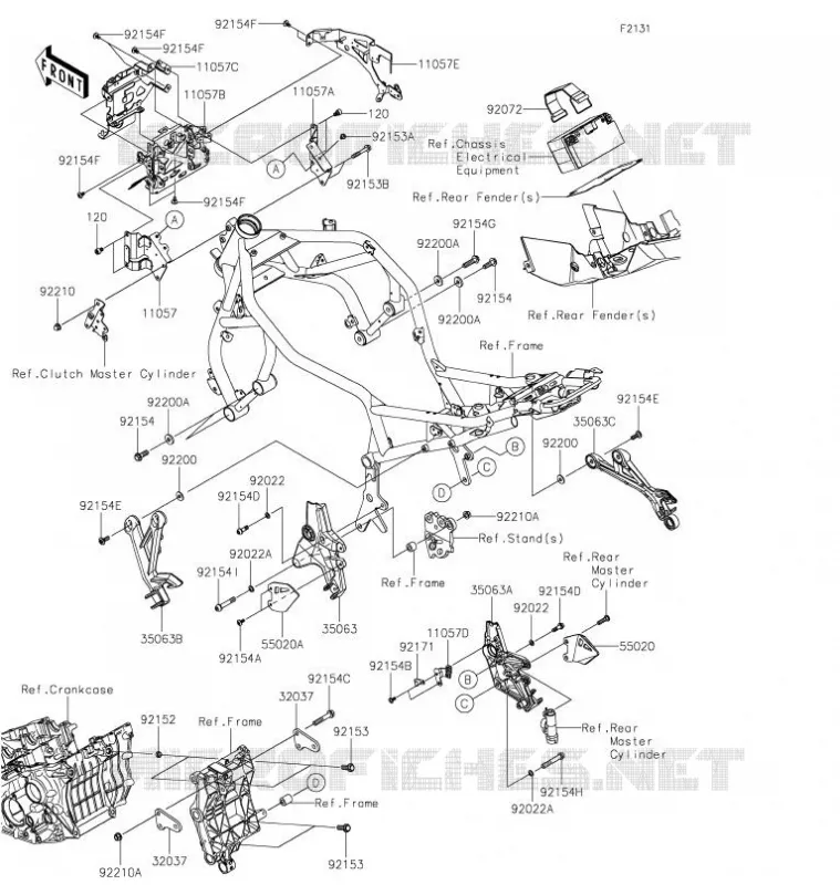 PIECE DE CADRE (COUVERTURE) Kawasaki MOTOS 1000 2021 Z H2 SE  ZR1000LMFNN