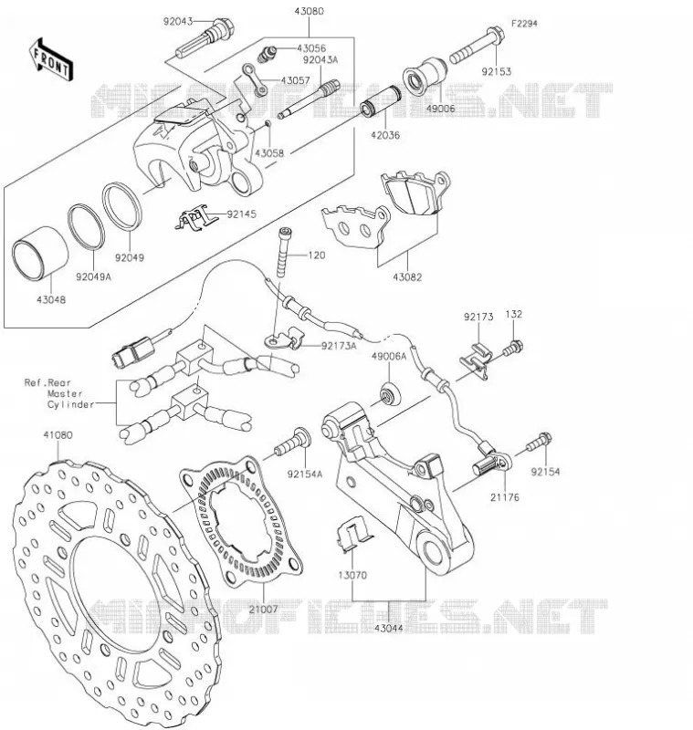 FREIN ARRIERE Kawasaki MOTOS 900 2020 Z900  ZR900FLFA
