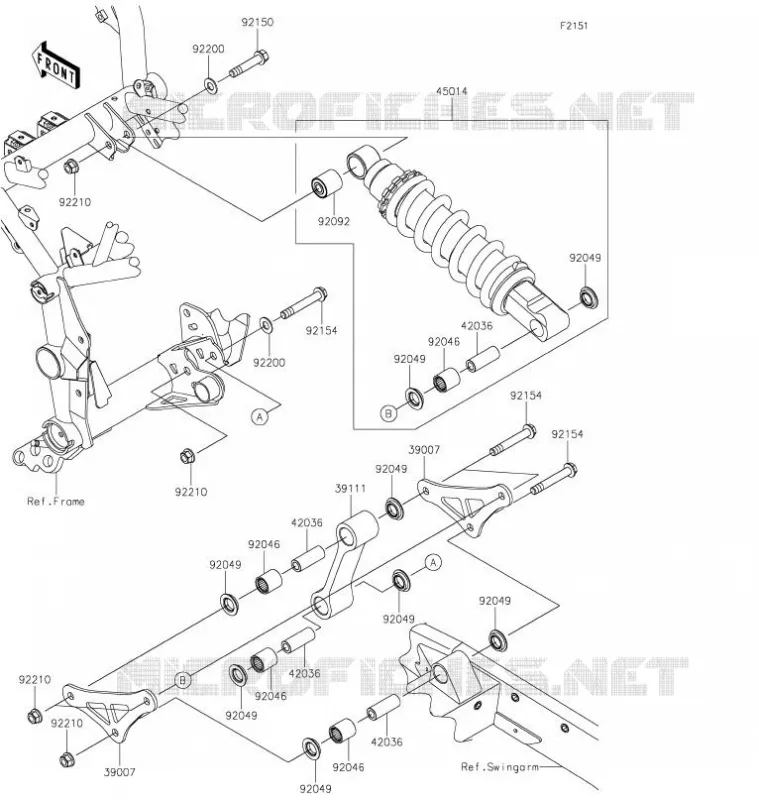 SUSPENSION/AMORTISSEUR Kawasaki MOTOS 900 2021 Z900  ZR900FMFNL