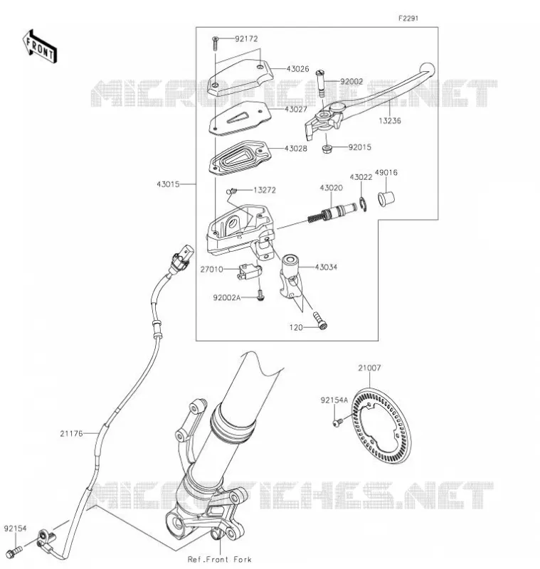 MAITRE CYLINDRE AV Kawasaki MOTOS 900 2021 Z900  ZR900FMFNL