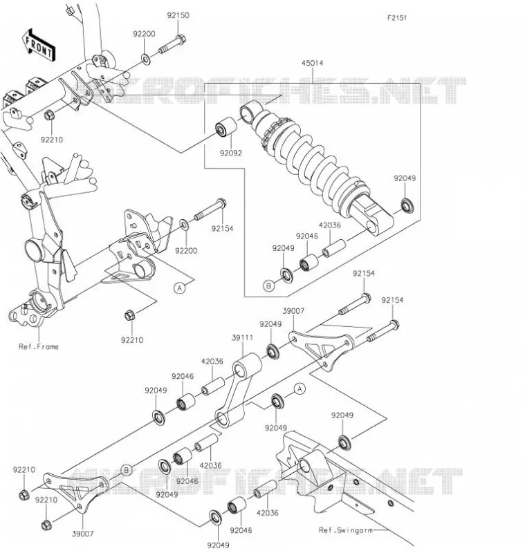 SUSPENSION/AMORTISSEUR Kawasaki MOTOS 900 2021 Z900  ZR900FMFNL