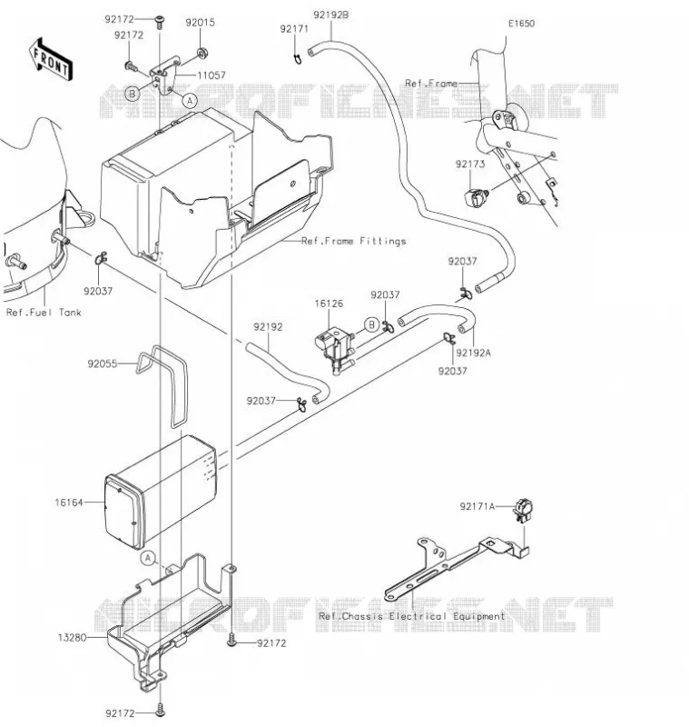 SYSTEME D'EVAPORATION CARBURANT Kawasaki MOTOS 900 2021 Z900  ZR900HMFNN