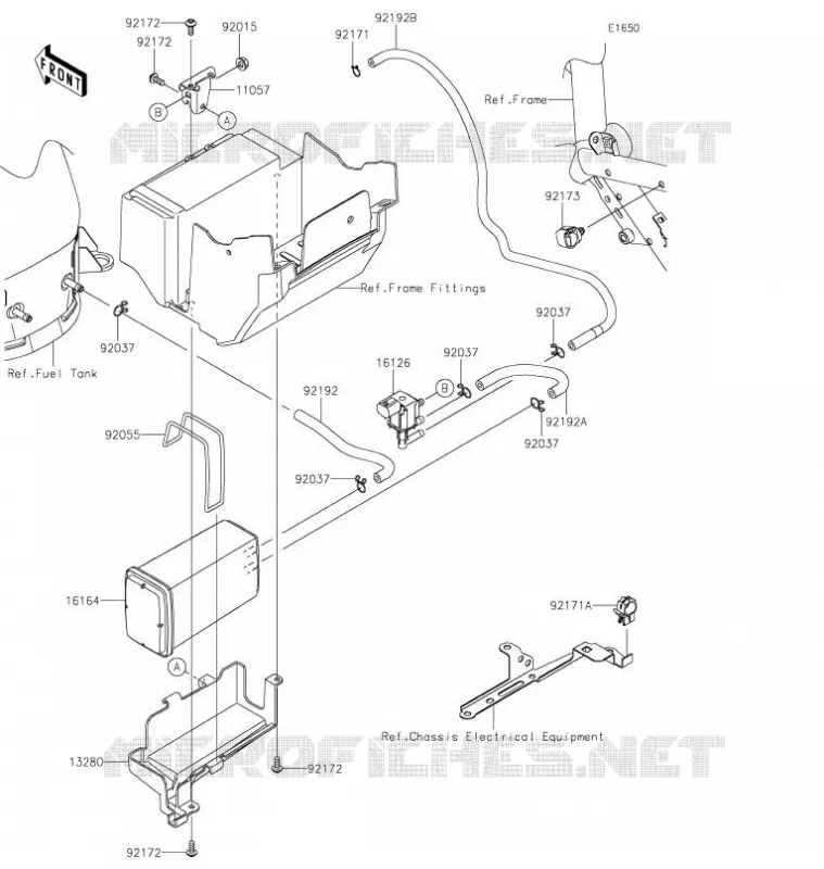 SYSTEME D'EVAPORATION CARBURANT Kawasaki MOTOS 900 2021 Z900  ZR900HMFNN