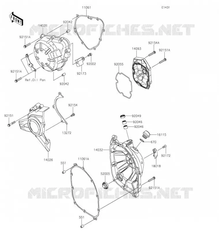 COUVERCLES MOTEUR Kawasaki MOTOS 900 2021 Z900  ZR900HMFNN