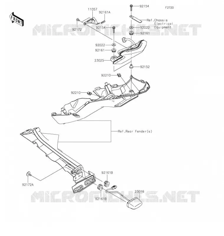 FEUX ARRI&Egrave;RE(S) Kawasaki MOTOS 900 2021 Z900  ZR900HMFNN